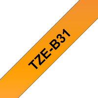 Brother TZE-B31 ruban d'étiquette Noir sur fond orange fluorescent
