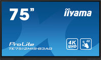 iiyama TE7512MIS-B3AG tartalomszolgáltató (signage) kijelző Kioszk formatervezés 190,5 cm (75") LCD Wi-Fi 400 cd/m² 4K Ultra HD Fekete Érintőképernyő Beépített processzor Androi...