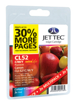 Jet Tec CL52C/M/Y inktcartridge 1 stuk(s) Cyaan, Magenta, Geel