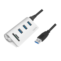 LogiLink CR0045 hálózati csatlakozó USB 3.2 Gen 1 (3.1 Gen 1) Type-A 5000 Mbit/s Ezüst