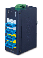 PLANET Switch by-pass indus 4x SC multimode -40/+75°C netwerk media converter 1300 nm Blauw