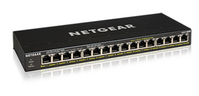 NETGEAR GS316PP Beállítást nem igénylő (unmanaged) Gigabit Ethernet (10/100/1000) Ethernet-áramellátás (PoE) támogatása Fekete