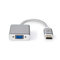 Nedis CCTB34900AL02 adaptador de cable de vídeo 0,2 m HDMI tipo A (Estándar) VGA (D-Sub) Plata