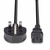 Lindy 0.7m UK 3 Pin Plug to IEC C13 mains power Cable, Black