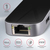 Axagon HMC-6GL Notebook-Dockingstation & Portreplikator USB 3.2 Gen 1 (3.1 Gen 1) Type-C Schwarz, Grau