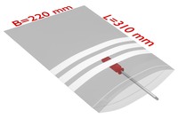 PE-Druckverschlussbeutel mit Beschriftungsfeld, 220 x 310 mm, Stärke 50 µ