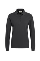 Damen Longsleeve-Poloshirt MIKRALINAR®, karbongrau, XL - karbongrau | XL: Detailansicht 1