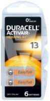 Duracell Hörgerätebatterie Activair 13 F3 DA13 Zinc Air, 6er Rad