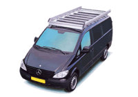 Dachgepäckträger aus Aluminium für Mercedes-Benz Vito, Bj. 2003-2014, Radstand 3200mm, lang, Normaldach, mit Heckklappe