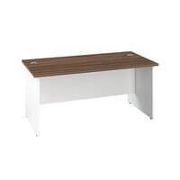 Jemini Rectangular Panel Desk 1600x800mm Dark Walnut/White KF804819