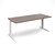 TR10 straight desk 1800mm x 800mm - white frame and walnut top