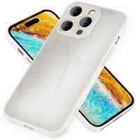 NALIA Cover di Vetro Aspetto del Marmo compatibile con iPhone 14 Pro Custodia, Infrangibile Resistente ai Graffi Anti-Impronta, 9H Tempered Glass & Bordi Silicone, Sottile Coper...