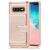 NALIA Schutz Handyhülle für Samsung Galaxy S10 Plus, Spiegel Kunst Leder Handy Tasche Rose Gold