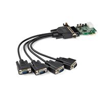 4-Port Pci Express Rs232 Serial Adapter Card - Pcie Rs232 Serial Host Controller Card - Pcie To Serial Db9 - 16950 Uart - Low