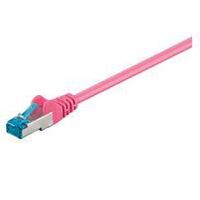 S/FTP CAT6A 0.25M Pink LSZH PIMF( Pairs in metal foil) Braid (Aluminum)Network Cables