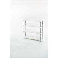 Wide span shelf unit with sheet steel shelves