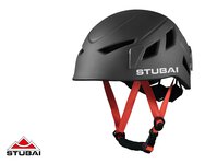 STUBAI Kletter-Helm Spirit | Schwarz/Orange | Bergsteigerhelm für Damen und Herren | Berg-Helm für Sportklettern, Klettersteige, Bergsteigen, Skitouren, Eisklettern