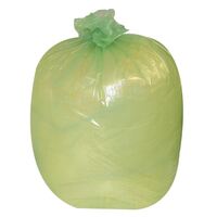 Jantex Large Medium Duty Bin Bags - Green Recycled Polythene 90Ltr/10kg - 200 pc