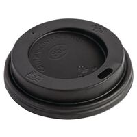 Fiesta Disposable Coffee Cup Lids Black Pack of 50 Polystyrene - 225ml / 8oz