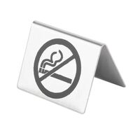 Olympia No Smoking Table Sign Made of Brushed Steel - 35X51X38mm Sold Singly