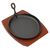 Olympia Round Sizzle Platter in Black Made of Cast Iron 279(W)x 190(H)mm