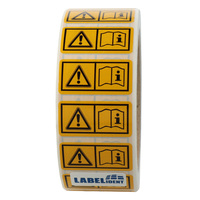 Warnschild 38 x 19 mm, Betriebsanleitungen/ Sicherheitshinweise lesen und beachten, W012, DIN EN ISO 7010, Polyethylen, 1.000 Warnaufkleber