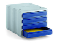 styrowave Schubladenbox blau/grau 4 Schubladen