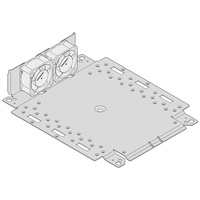 SCHROFF Interscale Montageplaat Met Inbouw Ventilatorhouder en Ventilatoren, 1 HE, 221W, 177D, 2 Ventilatoren (40 x 40 x 20)