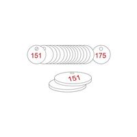 38mm Traffolyte valve marking tags - Red / White (151 to 175)