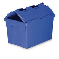 Blue attached lid container