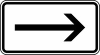 Verkehrszeichen VZ 1000-20 Richtung, rechtsweisend, 330 x 600, 2mm flach, RA 1