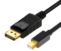 Mini DisplayPort (Male) to DisplayPort (Male) Cable - 1.8M - Black