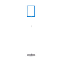 Info Stand / Promotional Display / Floorstanding Poster Stand "VZ" | blue, similar to RAL 5015 A4