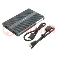 Hard discs housing: M.2; USB 3.1 Gen 2; aluminium; PnP; grey