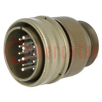 Connector: circular; plug; for cable; PIN: 22(4+18); male; MS/DS