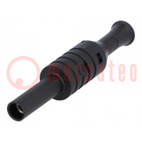 Connector: 4mm banana; socket; 36A; 1kV; black; nickel plated