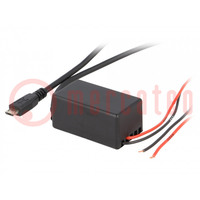 USB power supply; USB micro plug; Sup.volt: 12÷24VDC; 5V/2.1A
