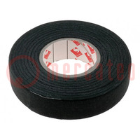 Tape: textile; W: 19mm; L: 25m; Thk: 250um; rubber; black