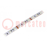 LED tape; RGB; 5060; 12V; LED/m: 60; 10mm; white PCB; IP67; 120°