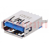 Socket; USB A; on PCBs; THT; PIN: 9; straight; USB 3.0; gold-plated