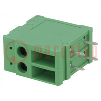 PCB terminal block; angled 90°; 6.35mm; ways: 2; on PCBs; 4mm2