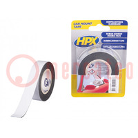 Tape: fixing; W: 19mm; L: 2m; double-sided; black