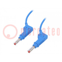 Connection cable; 32A; banana plug 4mm,both sides; Len: 1m; blue