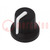 Knob; with pointer; rubber,plastic; Øshaft: 6mm; Ø16x15.1mm; black