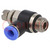 Throttle-check valve; -0.95÷15bar; nickel plated brass,PBT