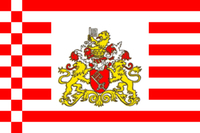 Technische Ansicht: Landesflagge Bremen (Senat) mit Flaggenwappen