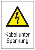 Modellbeispiel: Elektrokennzeichnung Kombischild, Kabel unter Spannung (Art. 43.1240)