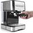 Lacor 69256 - Cafetera espresso con 2 salidas de café y función de calentar/espumar la leche, apta para café molido