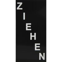 Produktbild zu Hinweisschild ZIEHEN selbstklebend, 30 x 60 mm, Kunststoff schwarz