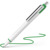 Kugelschreiber Slider Xite, Druckmechanik, XB, grün, Schaftfarbe: weiß-cyan